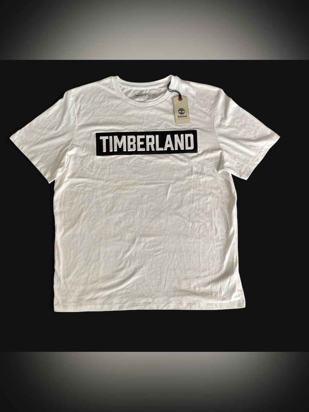 Timberland Men's White Logo Crew Neck T-Shirt XXL Regular Fit